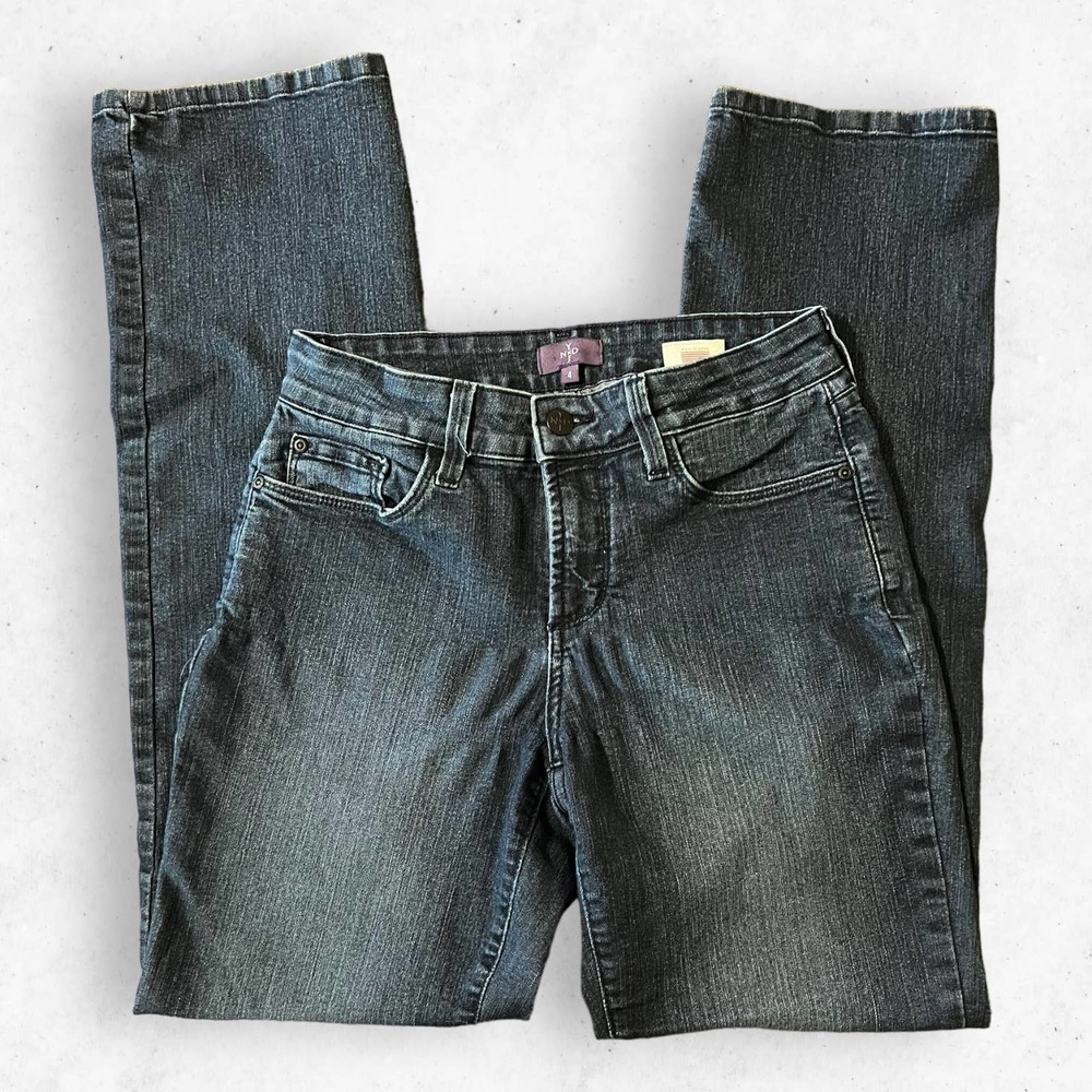 NYDJ Denim Jeans Women's Size 4 Mid Rise Straight Blue Lifting Technology - Picture 10 of 10